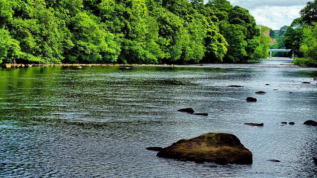 Barnard Castle River Tees to east
