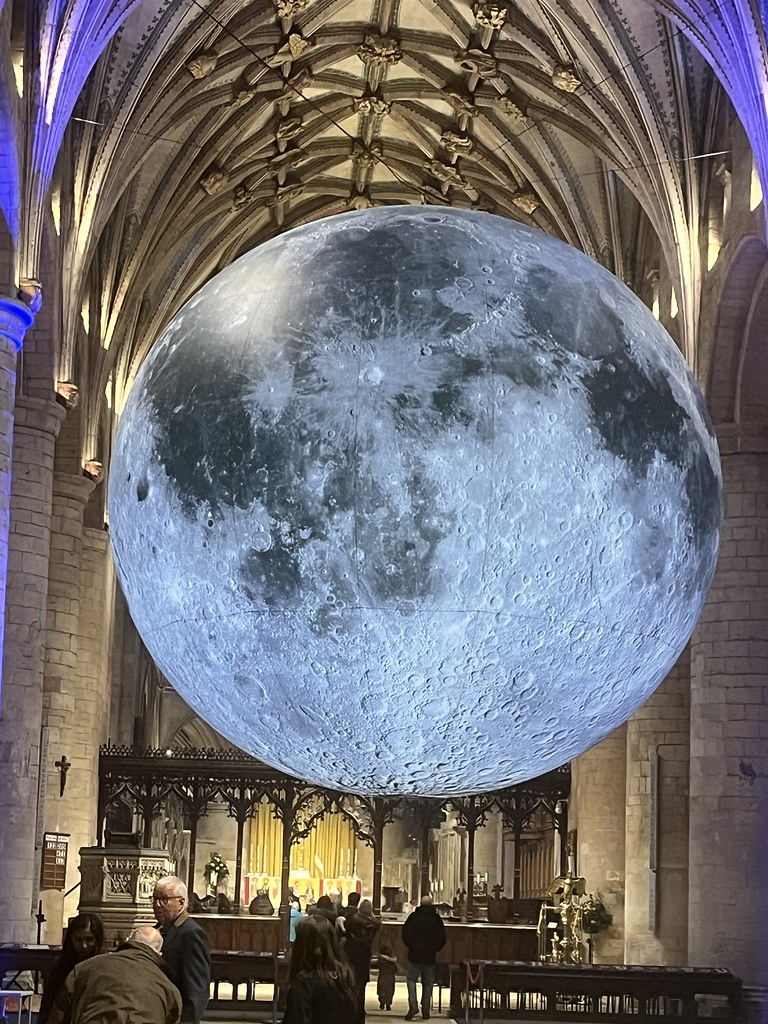 Museum of the Moon at Tewkesbury Abbey, UK.