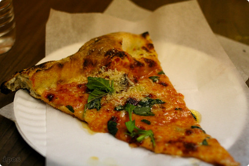 Slice of regular (plain) pizza at DiFara, Brooklyn