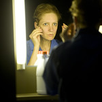Deborah Staples in THE BLONDE, THE BRUNETTE, AND THE VENGEFUL REDHEAD at Writers Theatre. Photo by Michael Brosilow.