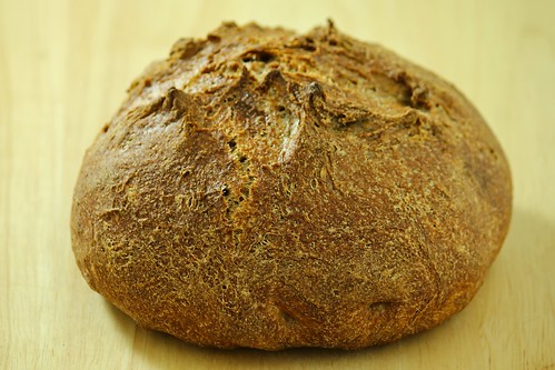 No Knead Whole Wheat Bread Closeup