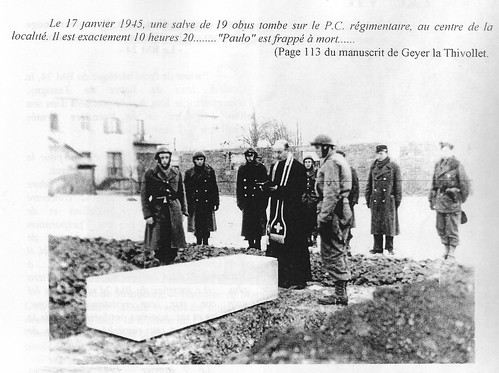 11e Cuirassiers - Alsace-1945 17 janvier -  Huttenheim- Mort de Paul Durand - Fonds Gérard Galland