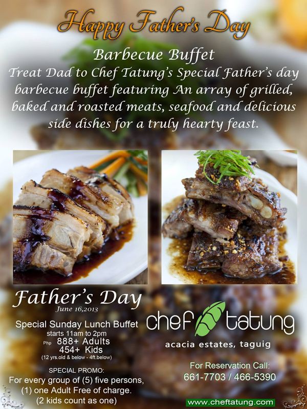 Chef Tatung's Cafe Father's Day special