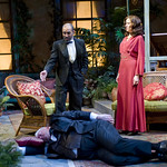 John Lister (Boss Mangan), Kareem Bandealy (Mazzini Dunn) and Karen Janes Woditsch (Hesione) in HEARTBREAK HOUSE at Writers Theatre. Photos by Michael Brosilow.