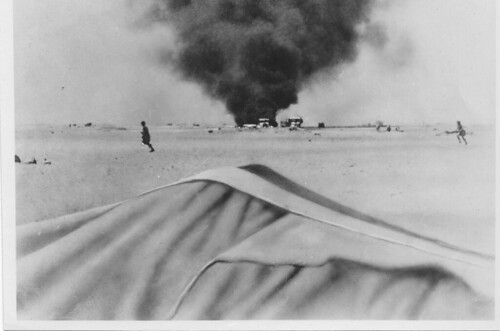 1942- Bir Hakeim- Bombardement vu de la position