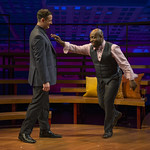 Thom Miller (Robert) and James Earl Jones II (Harry) in COMPANY at Writers Theatre. Photo by Michael Brosilow.