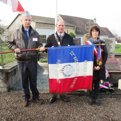 Eboulet- Commémorations novembre 2014 - Stèle du 22 BMNA - Blandine Bongrand Saint Hillier