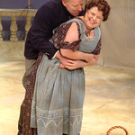 Jonathan Weir (Maj. Paul Petkoff) and Sarah Gabel (Catherine Petkoff) in ARMS AND THE MAN at Writers Theatre.