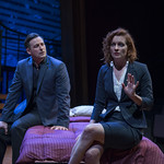 Thom Miller (Robert) and Jess Godwin (April) in COMPANY at Writers Theatre. Photo by Michael Brosilow.