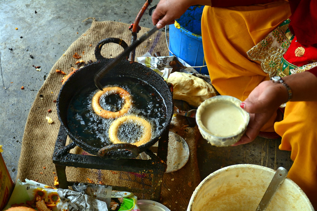 Nepal - Pharping - Woman Making Donuts - 2