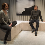 Kate Fry (Tess) and Nathan Hosner (Jon) in MARJORIE PRIME at Writers Theatre. Photo by Michael Brosilow.