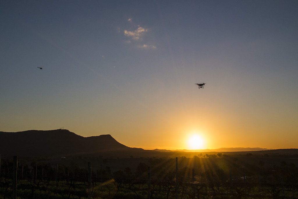 Sunset drone