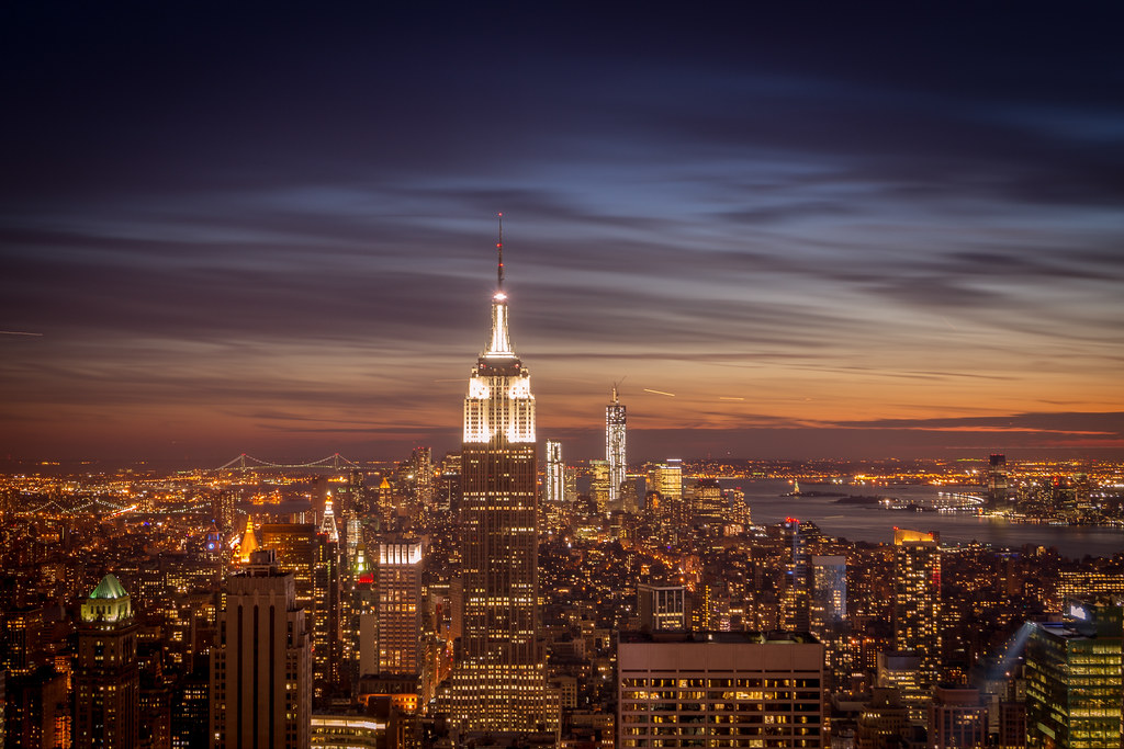 New York City Skyline and Empire State Building - Top of the Rock View