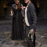 Ophelia (Liesel Matthews) and Hamlet (Scott Parkinson) in HAMLET at Writers' Theatre. Photo by Michael Brosilow.