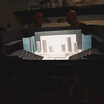 Set model by Scenic Designer Courtney O'Neill at the first rehearsal for JULIUS CAESAR at Writers Theatre. Photo by Joe Mazza—brave lux.