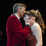 Jeff Parker (Vittorio) and Tiffany Topol (Charity) in SWEET CHARITY at Writers Theatre. Photo by Michael Brosilow.