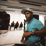 Movement Director Breon Arzell at the first rehearsal for JULIUS CAESAR at Writers Theatre. Photo by Joe Mazza—brave lux.