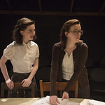 Sophie Thatcher (Anne Frank) and Lila Morse (Margot Frank) in THE DIARY OF ANNE FRANK at Writers Theatre. Photo by Michael Brosilow.