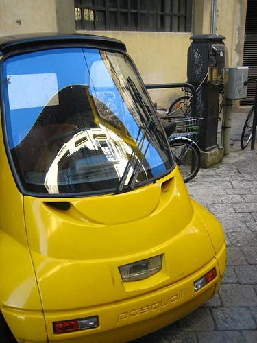 A plugged-in electric car