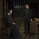 Karen Janes Woditsch (Sister Aloysius) and Steve Haggard (Father Flynn) in DOUBT: A PARABLE at Writers Theatre. Photo by Michael Brosilow.