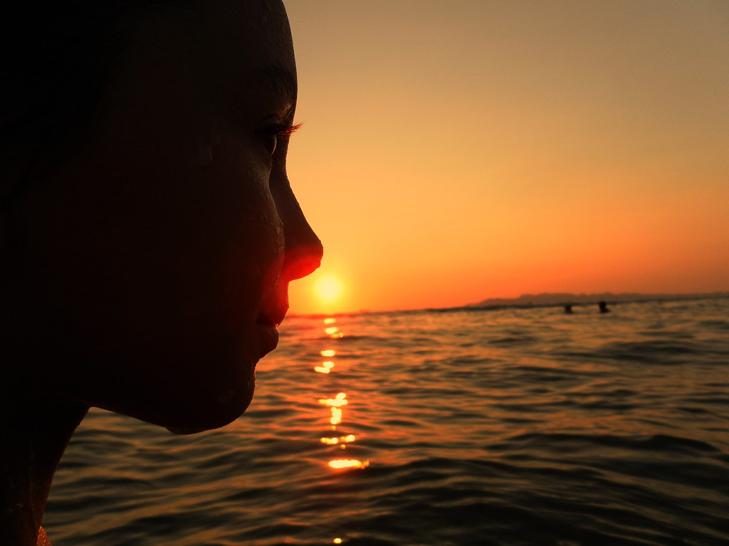 Profile, the sun, the sea and serenity...