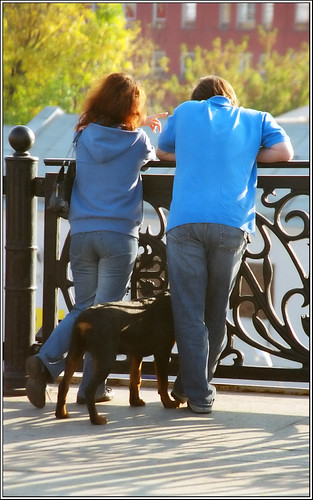 With a dog