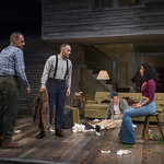 Mark L. Montgomery, Timothy Edward Kane, Larry Yando and Arti Ishak in BURIED CHILD at Writers Theatre. Photo by Michael Brosilow.