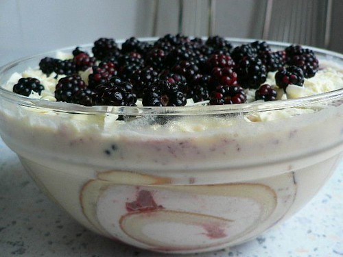 White chocolate & blackberry trifle