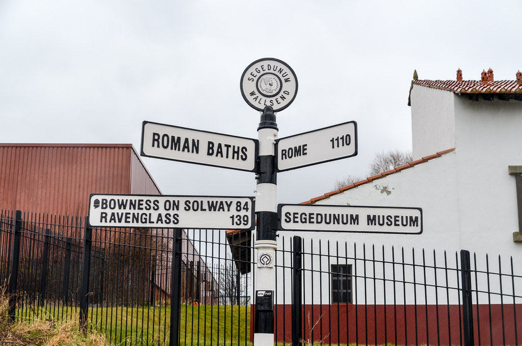 Segedunum ruins on the Hadrien way from Tynemouth to Newcastle